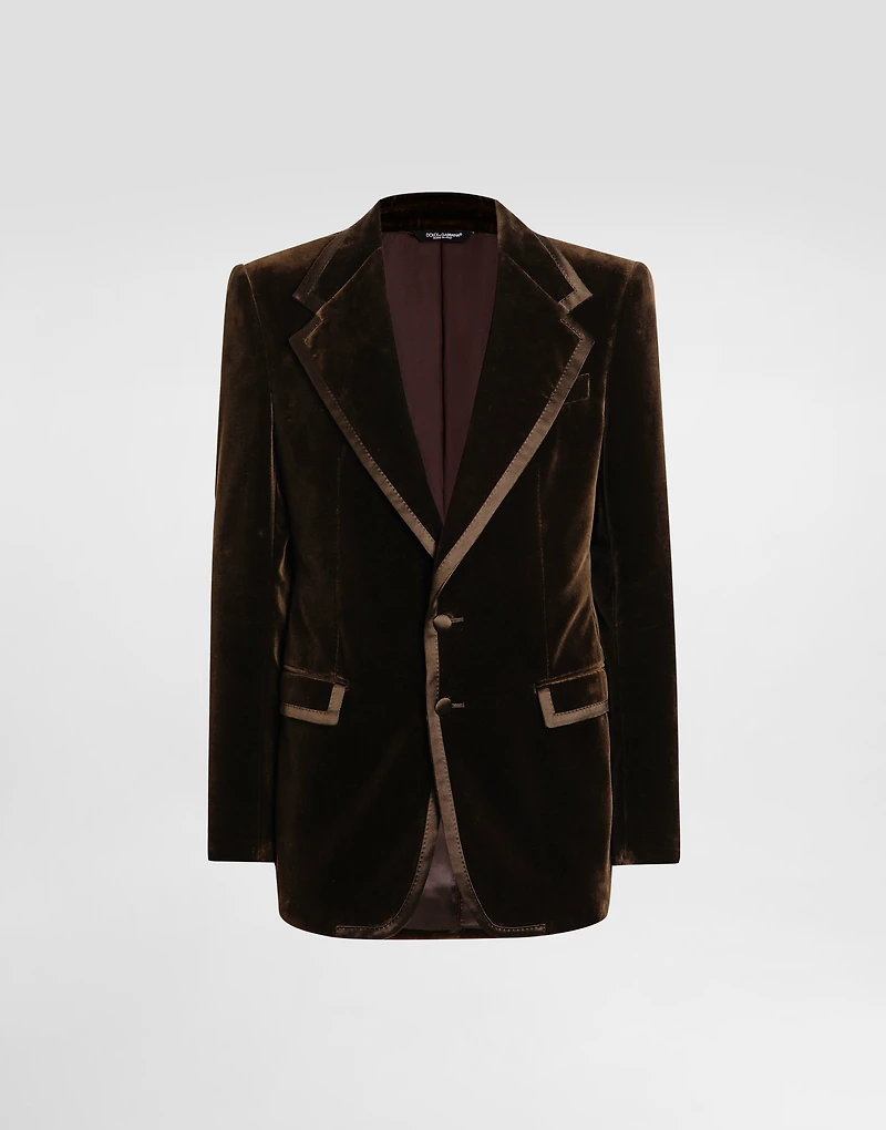 Single-breasted jacket smooth velvet