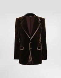 Single-breasted jacket smooth velvet