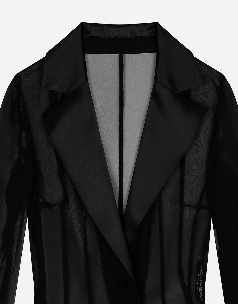 Silk chiffon duster coat