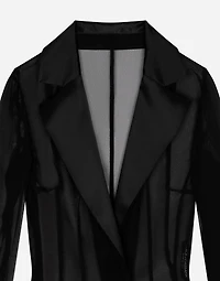 Silk chiffon duster coat