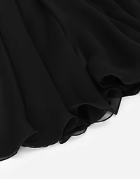Chiffon calf-length circle skirt