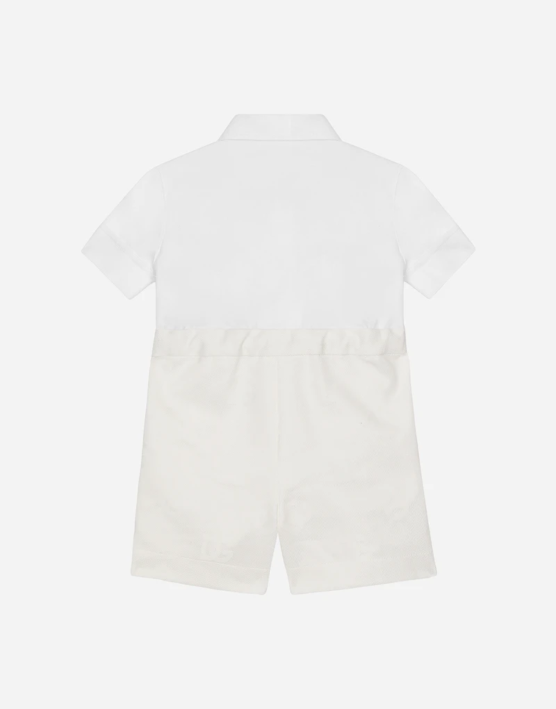 Short onesie with vest detail