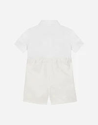 Short onesie with vest detail