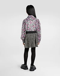 Violet-print crêpe shirt