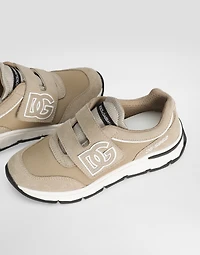 Mesh and split leather DG running sneakers