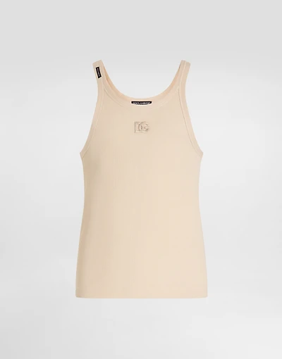 Ribbed cotton tank top
