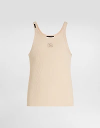Ribbed cotton tank top