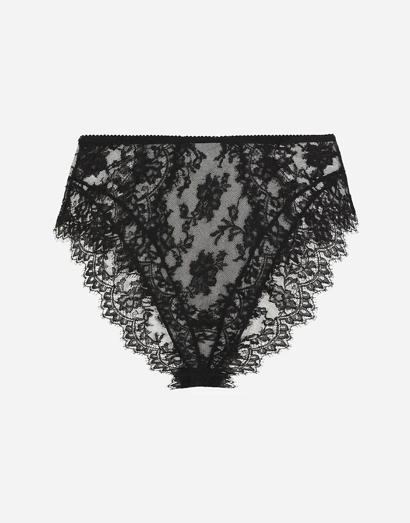 High-waisted lace briefs