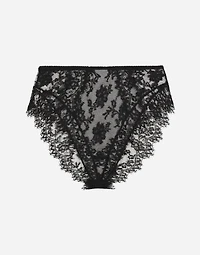 High-waisted lace briefs