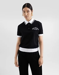 Short cotton piqué polo-shirt with DG logo embroidery