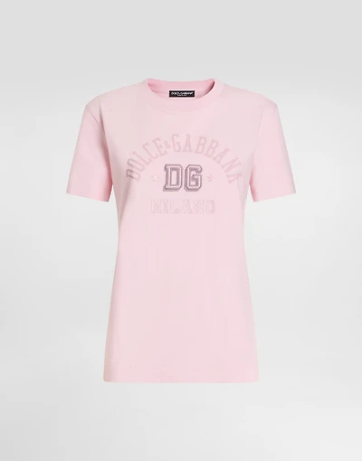 Oversize jersey T-shirt with raised DG logo embroidery