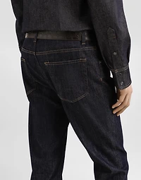 Slim-fit stretch cotton jeans with patch