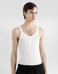 Cotton tank top with embroidery