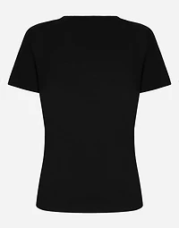 Jersey T-shirt with logo embroidery on neck