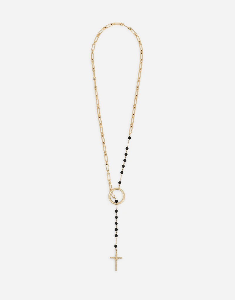 Rosary necklace with chain detailing