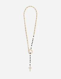 Rosary necklace with chain detailing