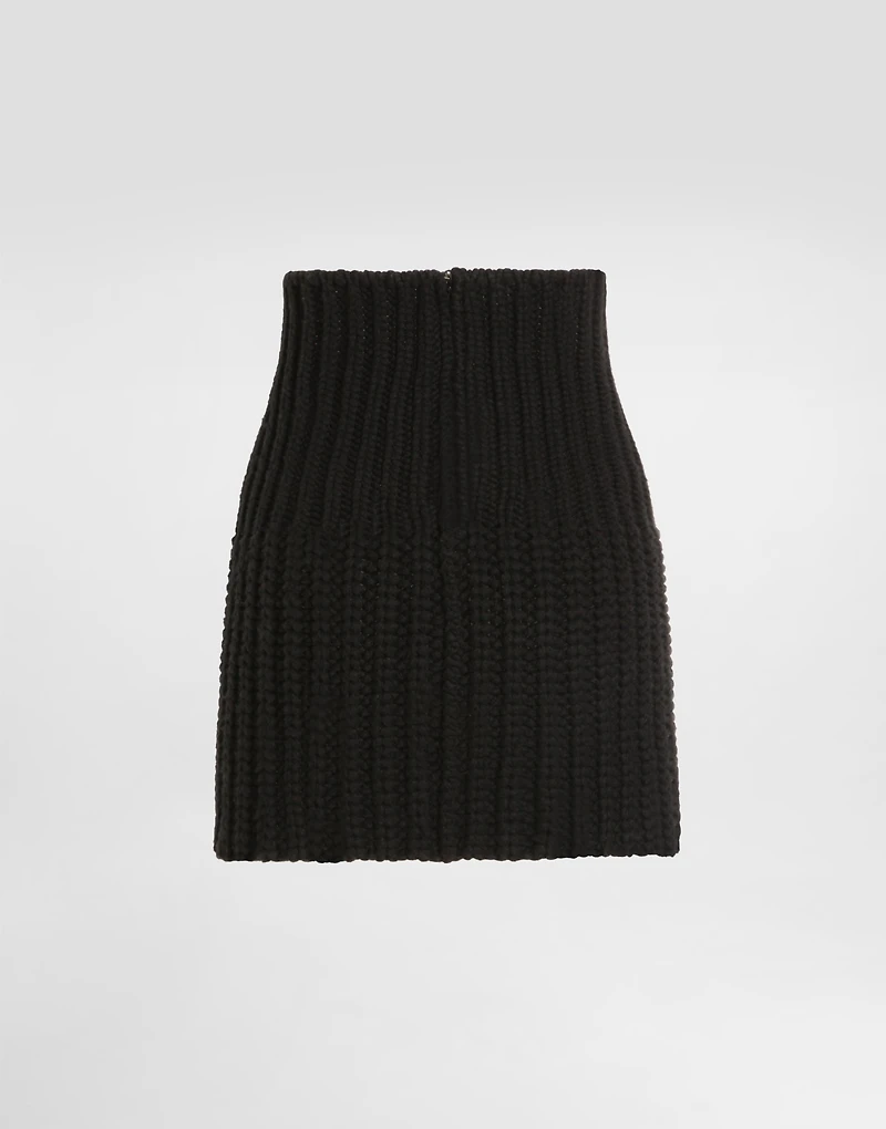 Wool and cashmere miniskirt