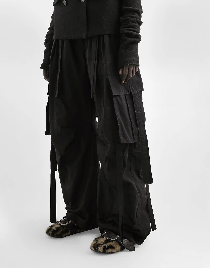 Waxed faille cargo pants