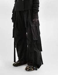 Waxed faille cargo pants