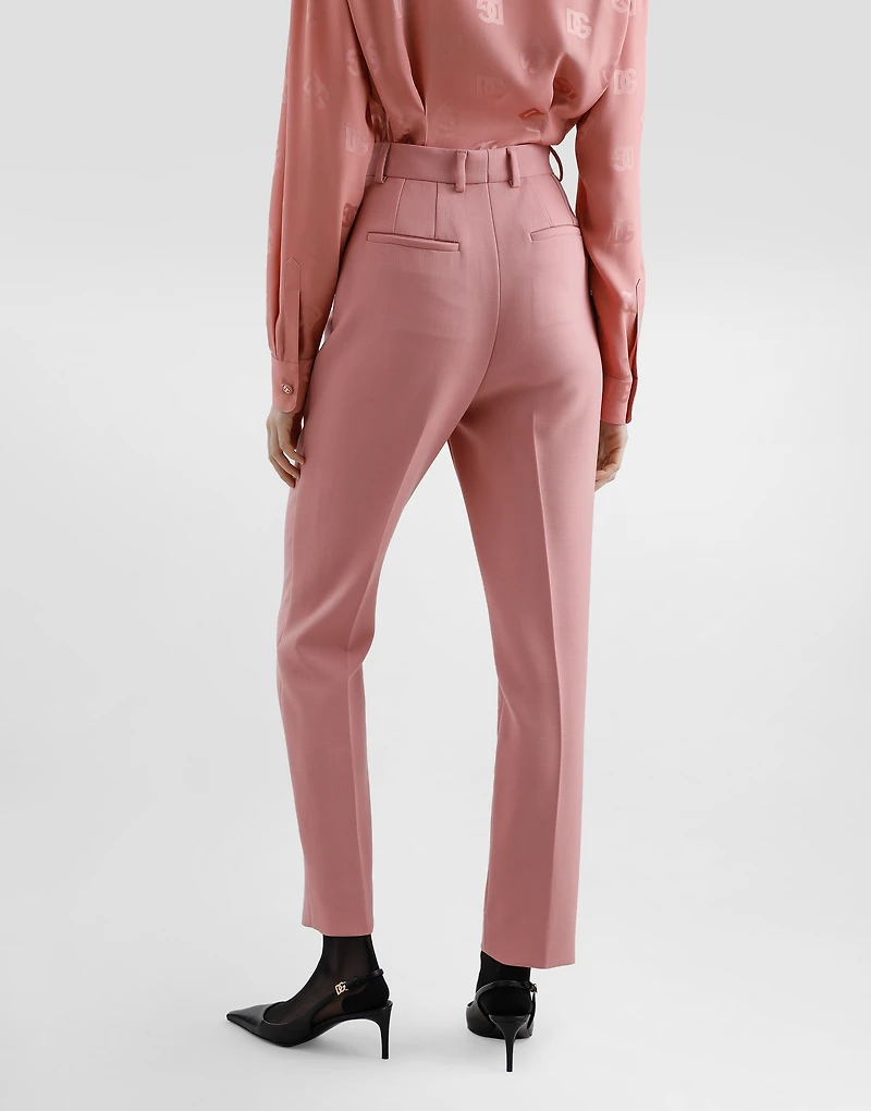 Tailored double wool crepe pants
