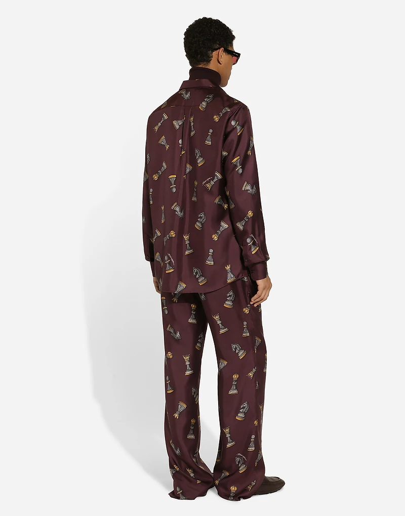 Silk jogging pants