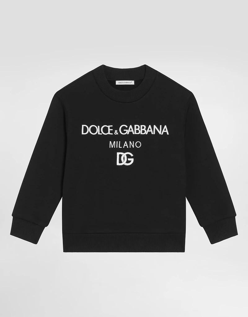 Jersey round-neck sweatshirt with DG Milano embroidery