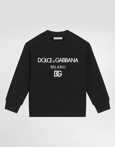 Jersey round-neck sweatshirt with DG Milano embroidery