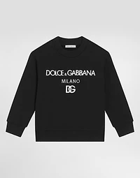 Jersey round-neck sweatshirt with DG Milano embroidery
