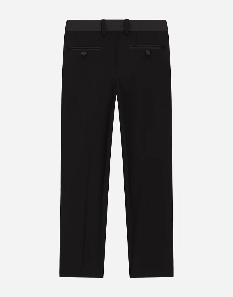 Classic woolen pants with duchesse inserts