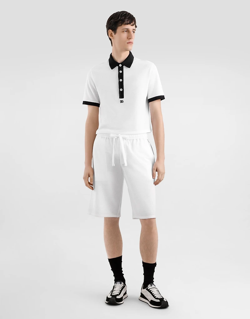 Cotton piqué trousers
