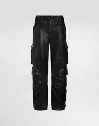 Leather cargo pants