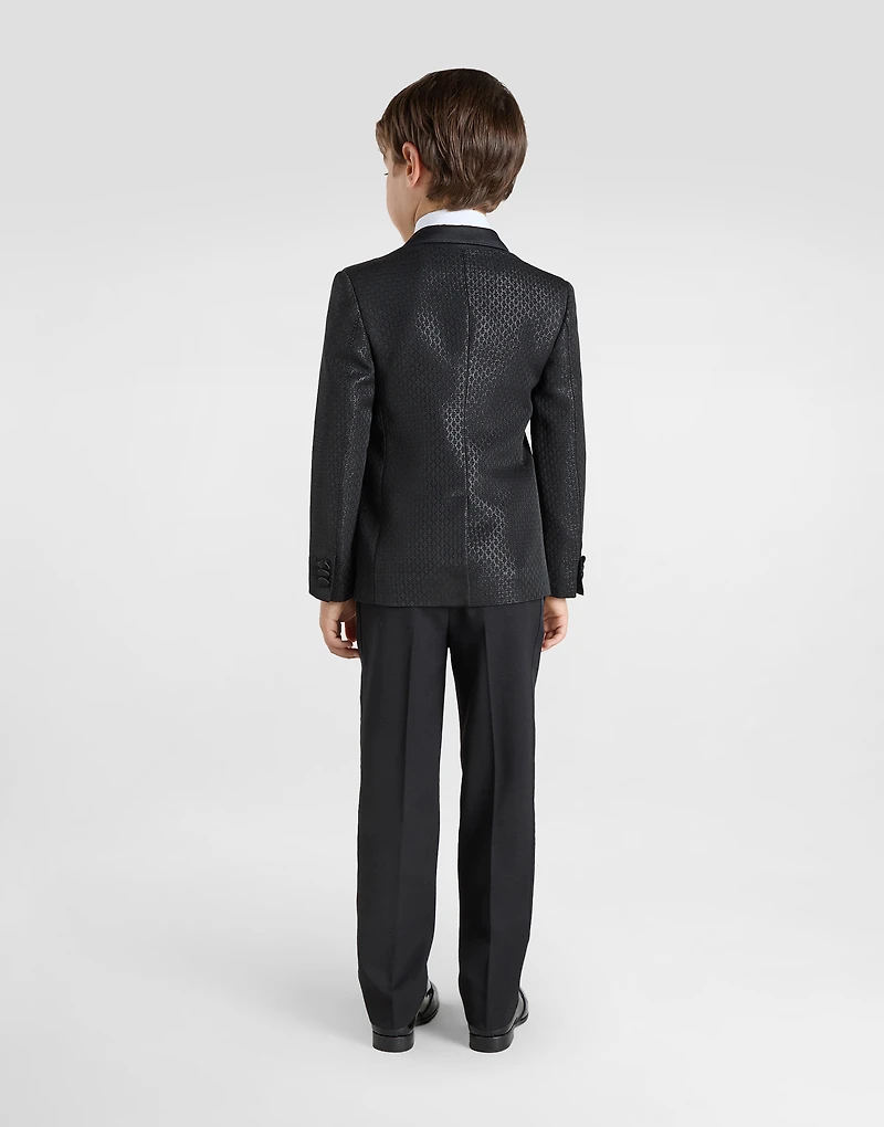 Single-breasted lamé jacquard wool jacket