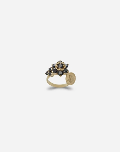 Sicily Ring 18-carat yellow gold and black sapphires