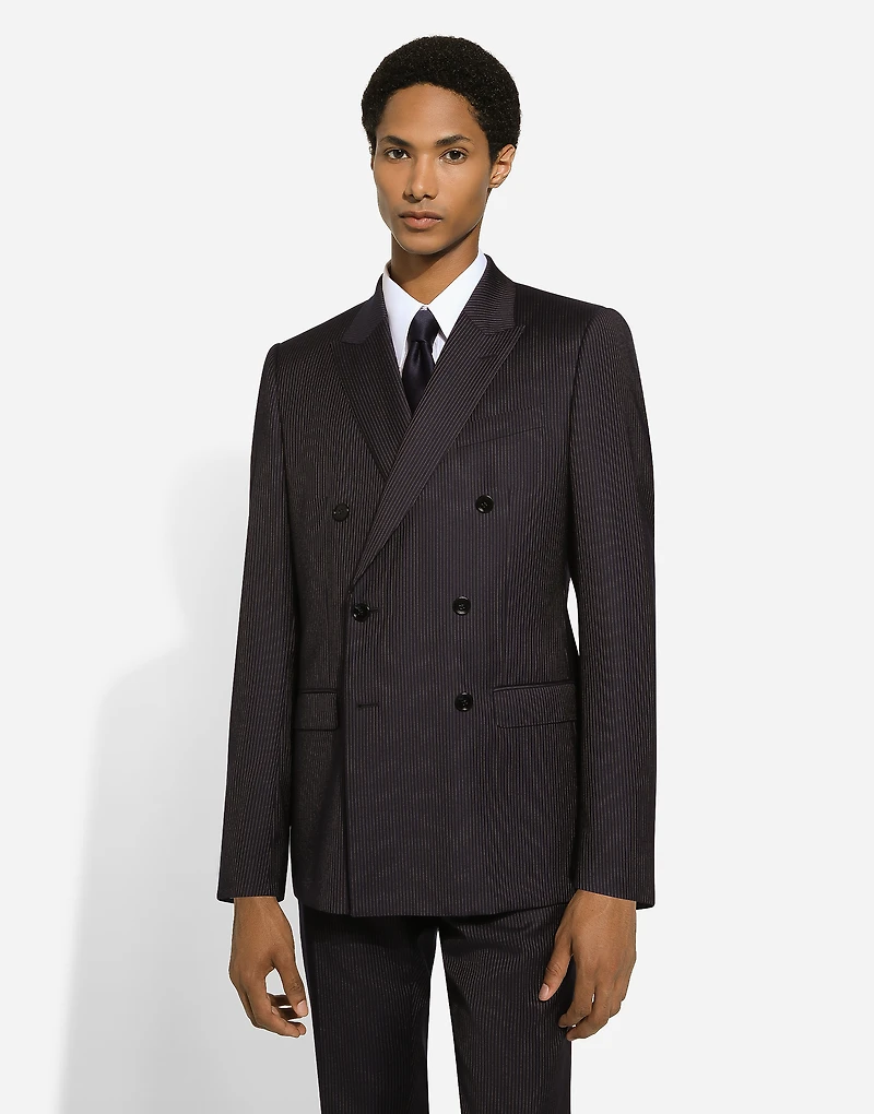 Pinstripe double-breasted Martini-fit suit
