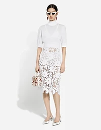Cotton and silk cropped sweater