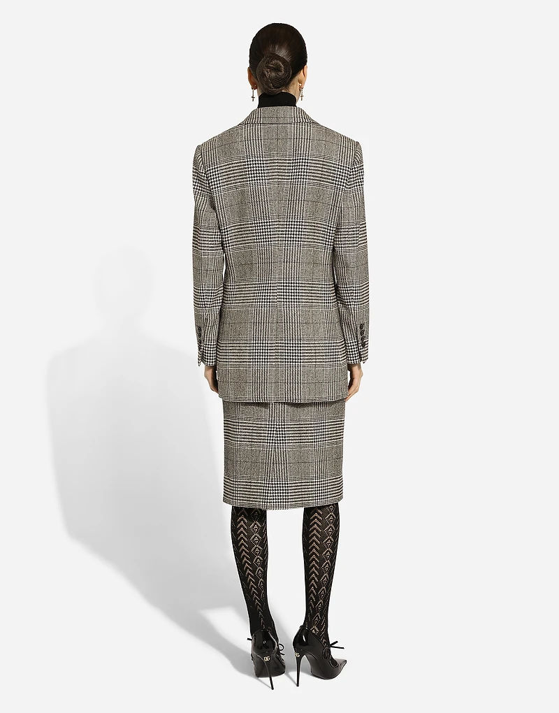Single-breasted glen plaid jacket