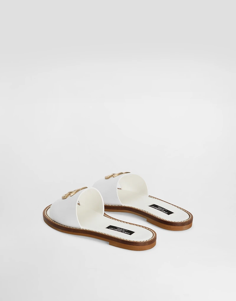 Calfskin sliders with DG logo
