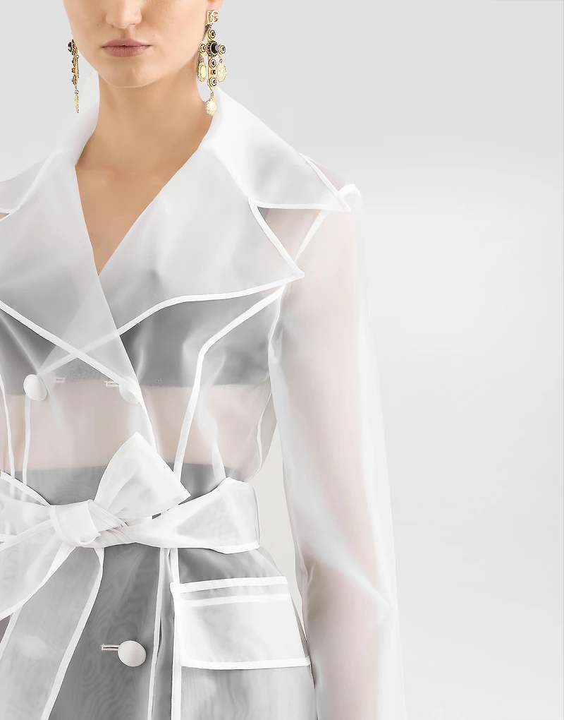 Technical organza trench coat