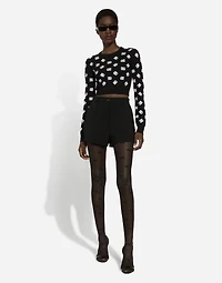 Double wool crepe shorts