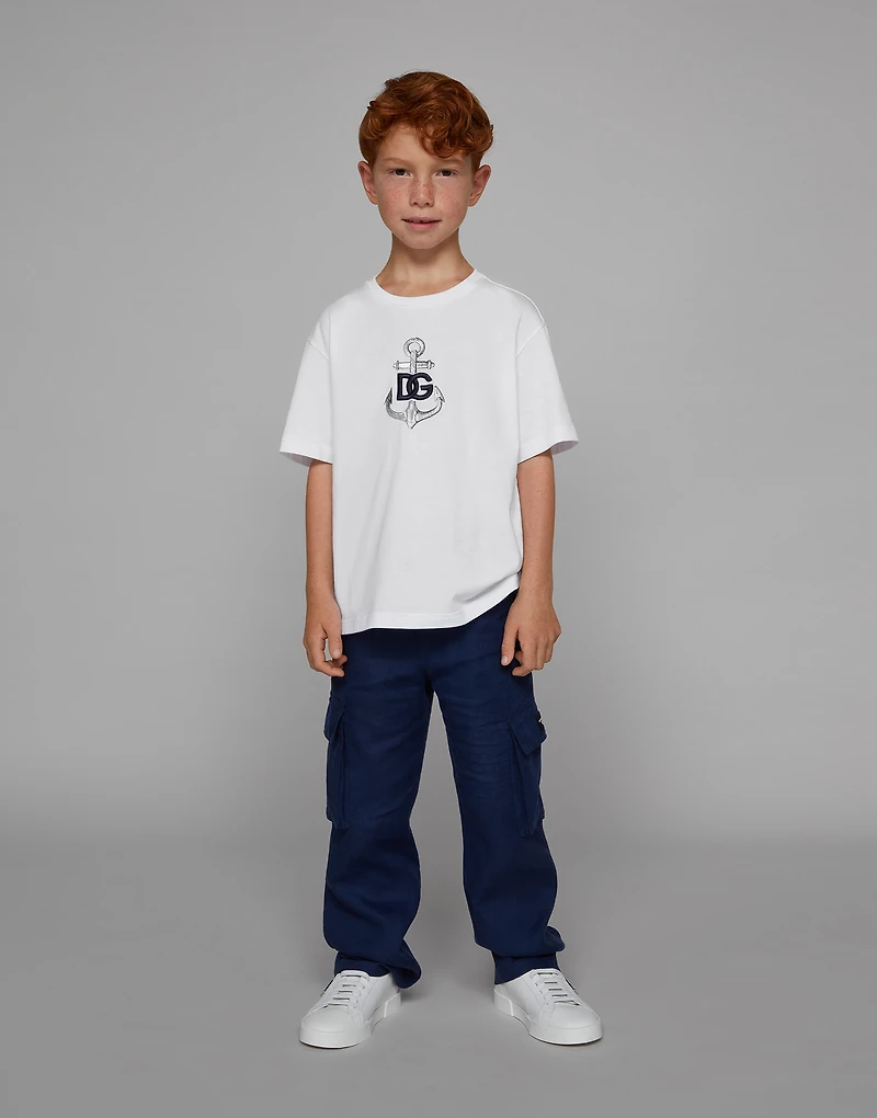Non-stretch linen cargo pants