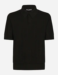 Silk jacquard polo-shirt with DG logo