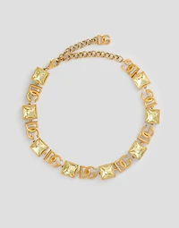 Necklace with DG logo and rhinestones