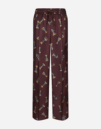 Silk jogging pants