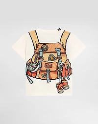 Jersey t-shirt with backpack print