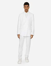 Double-breasted linen Taormina jacket