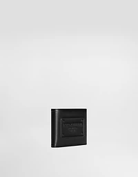 Calfskin bifold wallet with raised logo