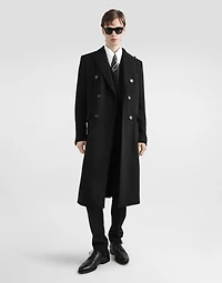 Double-breasted cashmere wool coat
