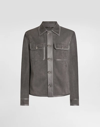Perforated lambskin jacket