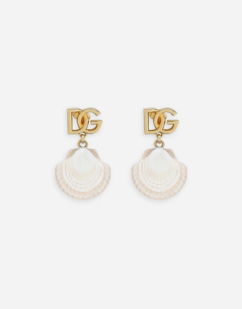 Earrings with DG logo and shell