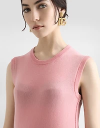 Cashmere tank top with inside-out seams